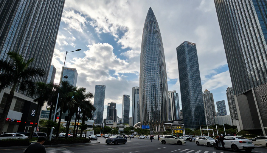 深圳街头风景：现代都市与滨海风光交融之美