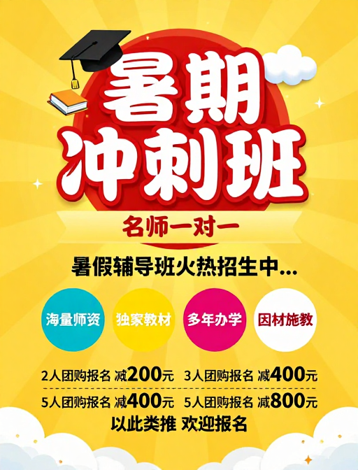 暑期冲刺班火热招生,名师一对一辅导