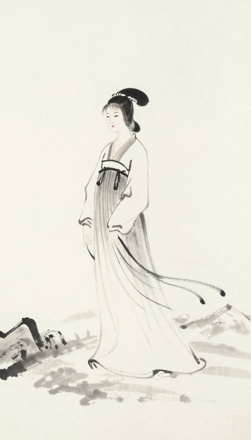 水墨禅意:汉服美女的飘逸传说