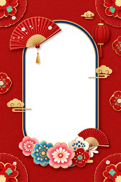 中式喜庆留白背景设计图
