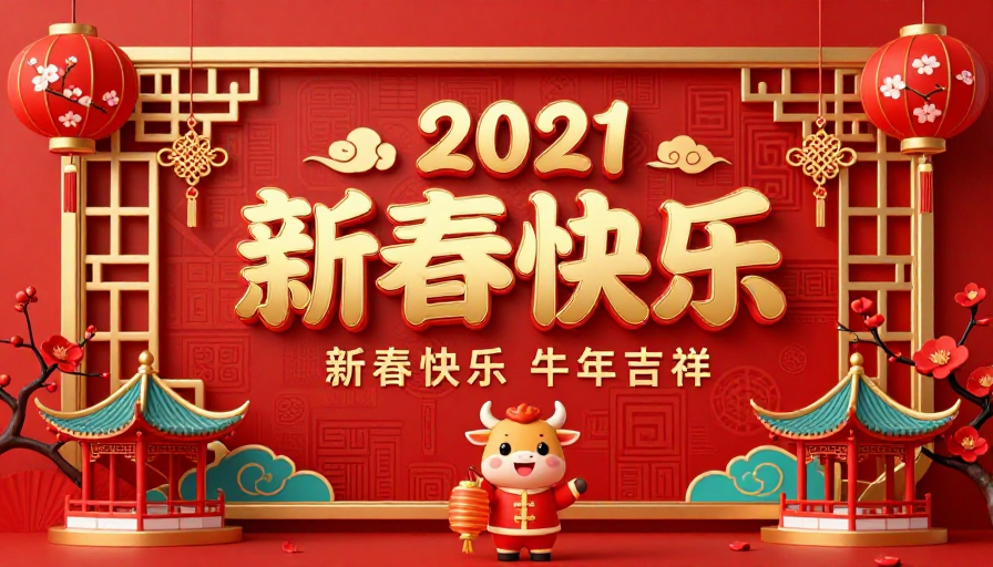 金红喜庆中国风新春海报