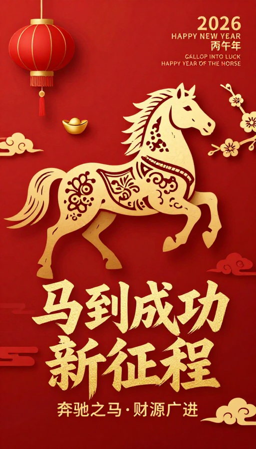 金剪奔腾马·新春吉祥图