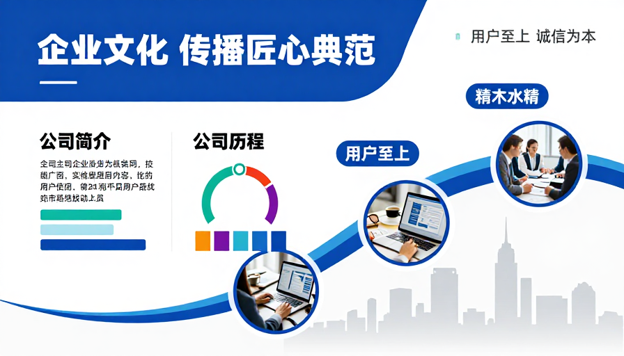 企业宣传海报：现代商务科技匠心典范传播