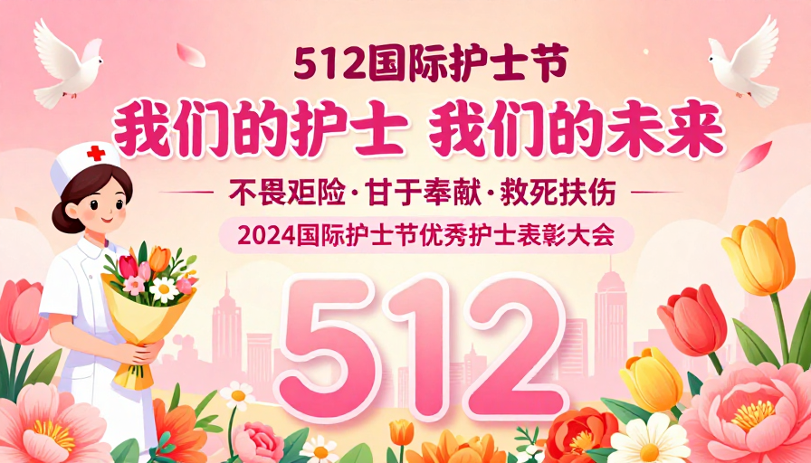 温暖希望：2024国际护士节优秀表彰主题插画