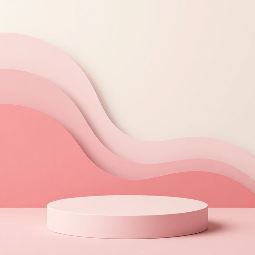 柔粉渐变波浪展台:极简高级感品牌视觉