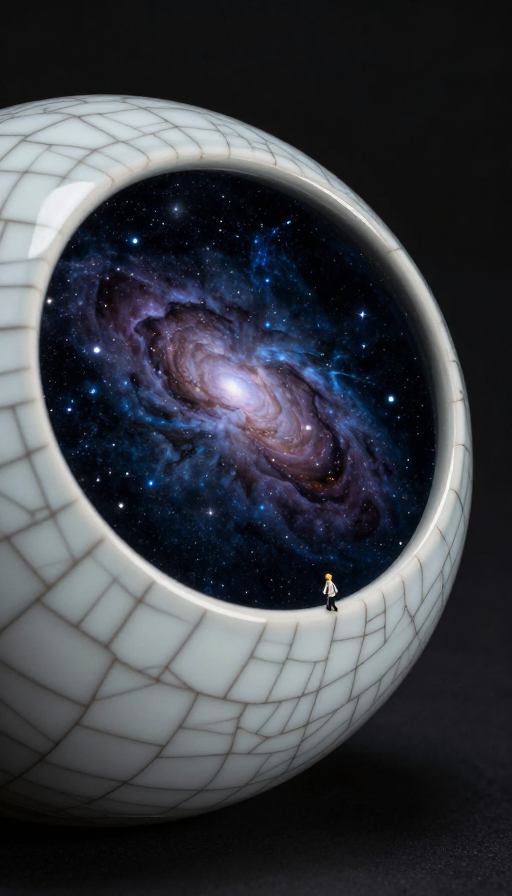 冰裂陶瓷宇宙：星云粒子与微缩人的极简艺术