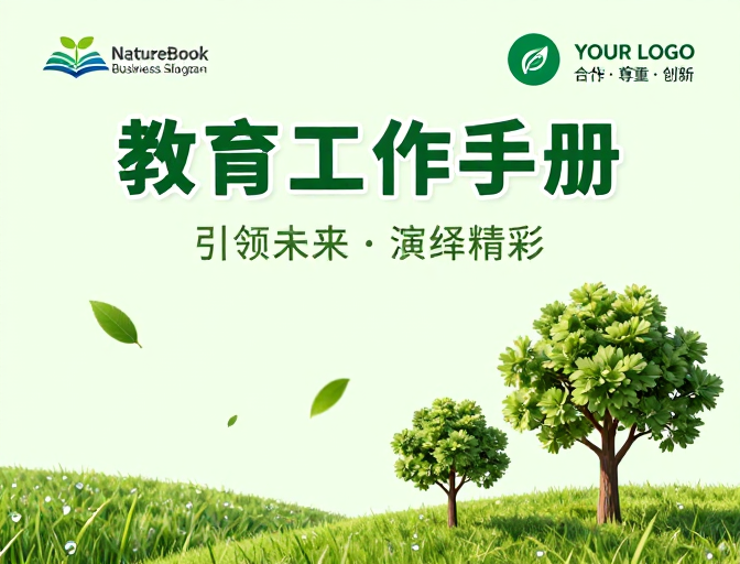 清新自然的教育手册封面设计展示