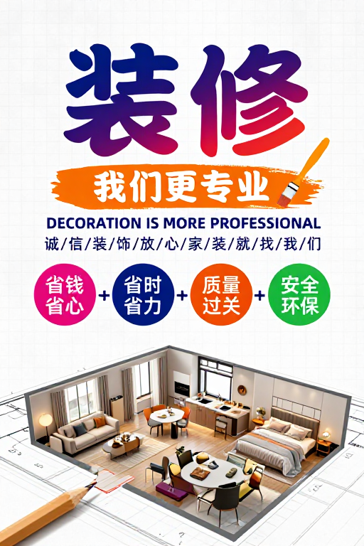 现代简约装修服务专业海报