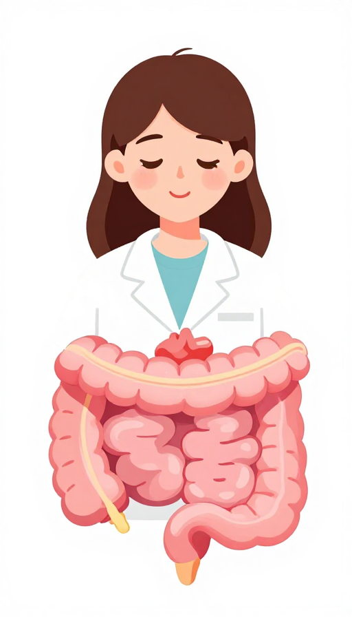 肠炎健康插画：关注肠胃安全