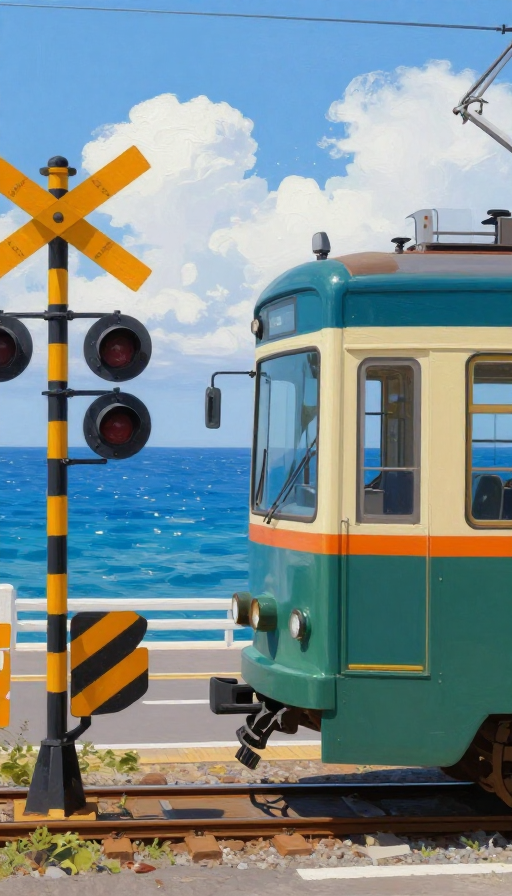 碧海电车：清新油画风海景摄影