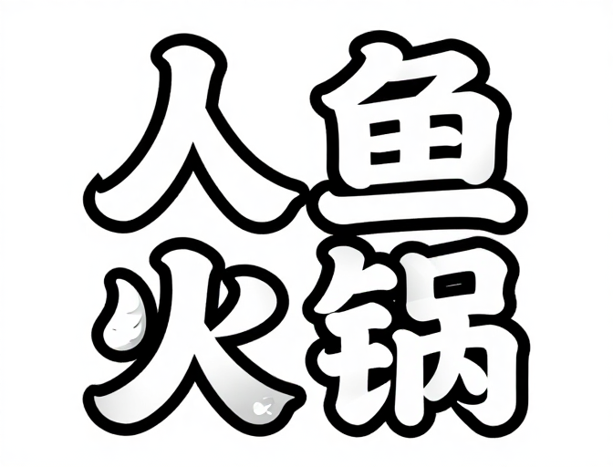 人鱼火锅创意字体：现代海鲜广告字设计