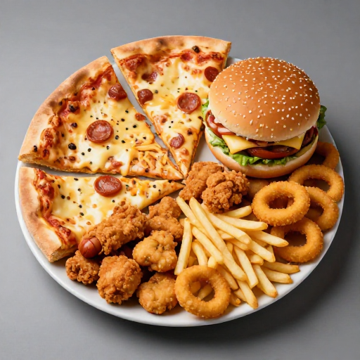 溢盘巨食:垃圾食品高清警示图