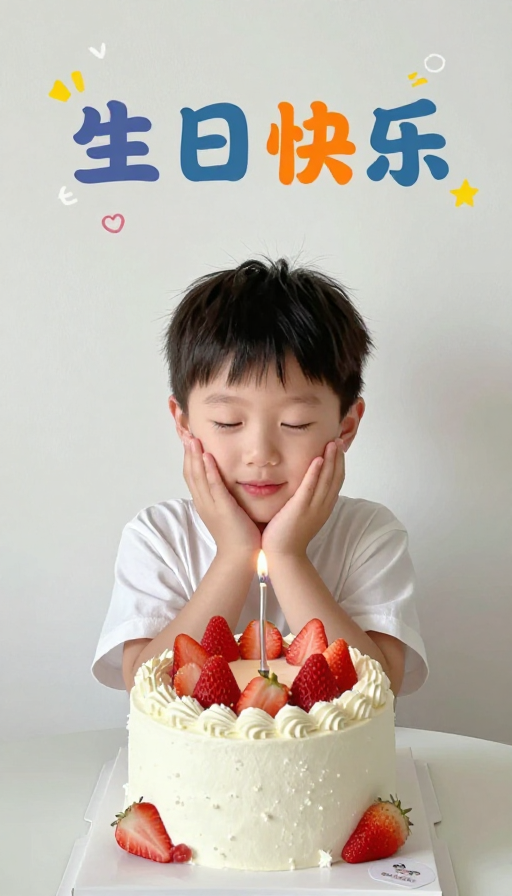 童趣生日派对:彩色插画庆祝儿童生日喜悦