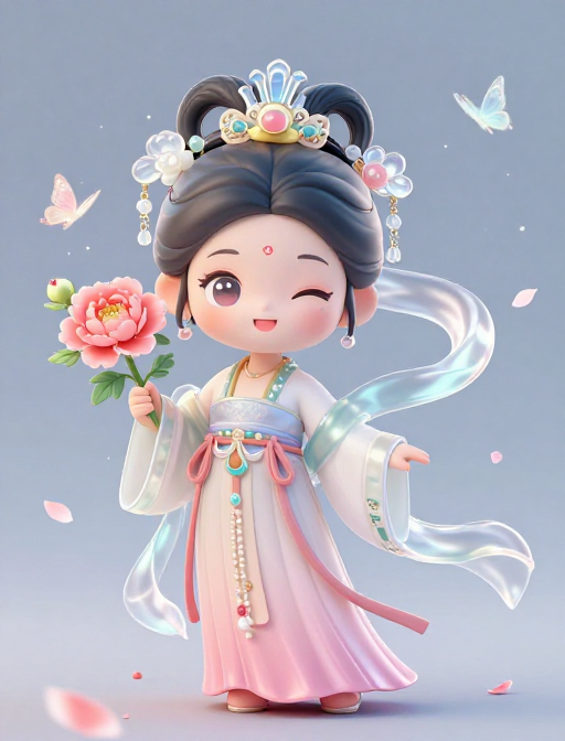 丝绸贵妃游春：OC手绘的灵动春日画卷