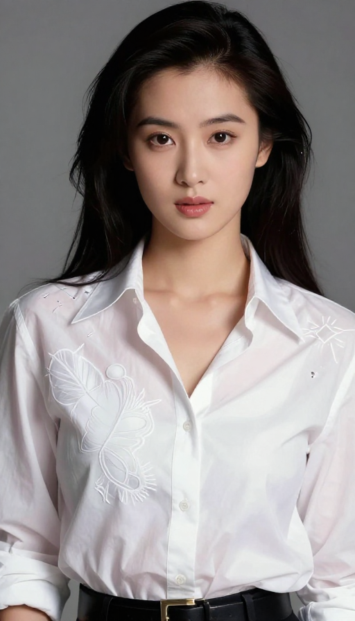王祖贤神韵医美模特，性感白衬衫光影大片