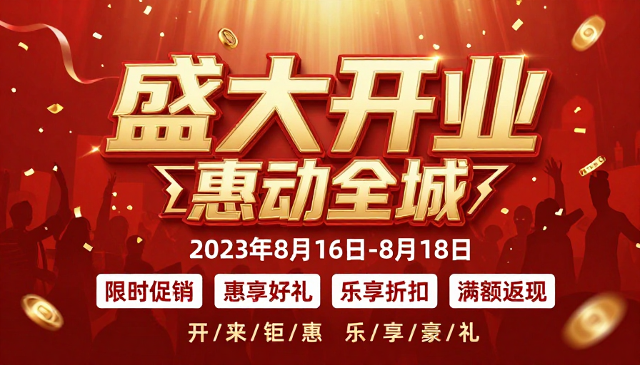 盛大开业 金色庆典海报