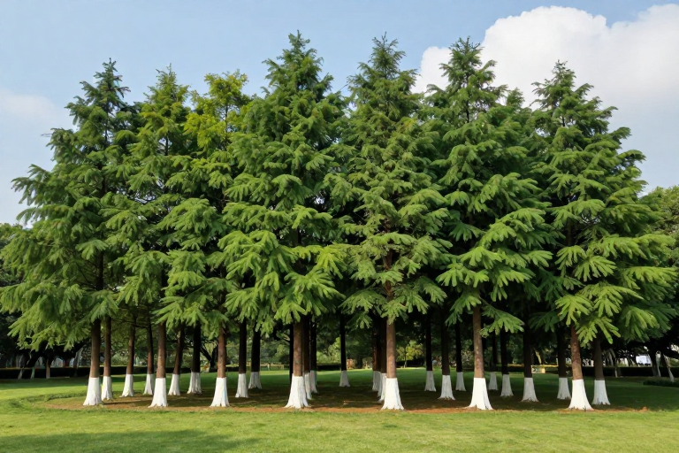 水杉林景：高清摄影展现自然生态之美