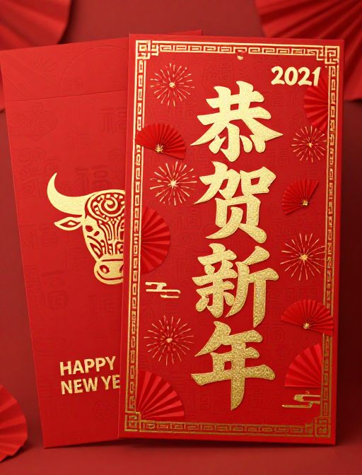 喜庆中国风新年红包设计：传统与金色的完美融合