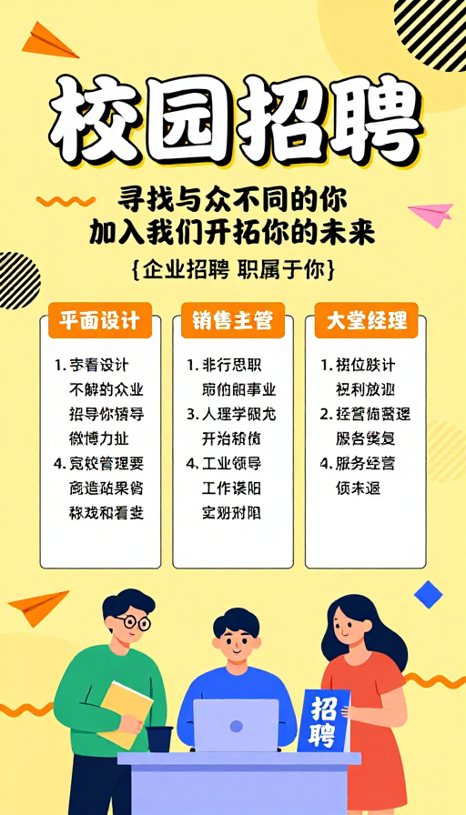 活力校招海报：寻找独特人才开启未来