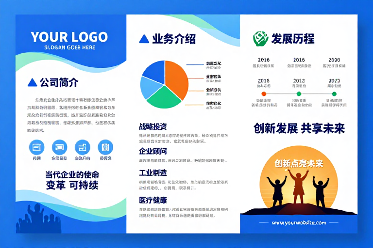 现代简约企业三折页设计展示