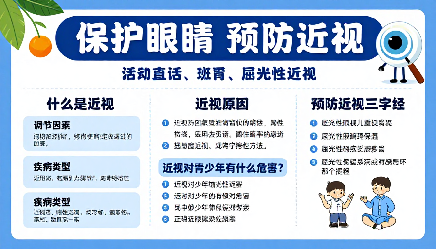 清新专业风 | 保护眼睛预防近视科普海报