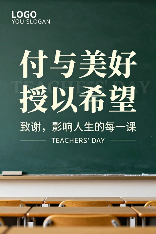 教师节海报:付与美好 授以希望