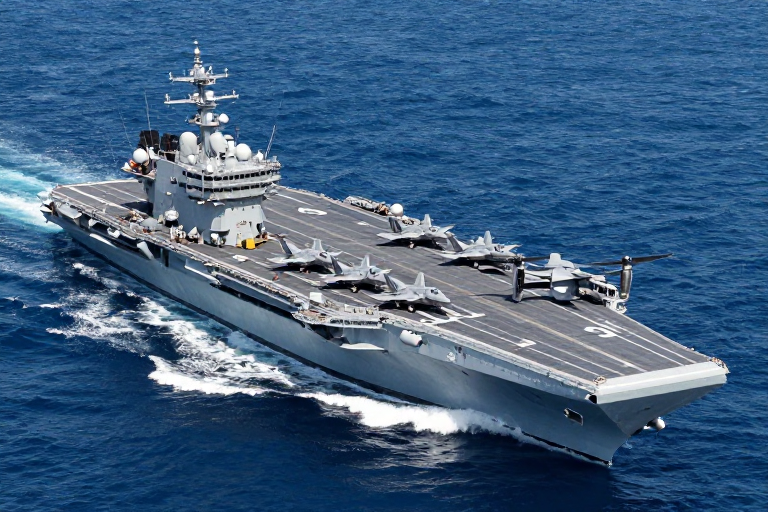 黄蜂级两栖攻击舰携F-35B战机深海航行全景