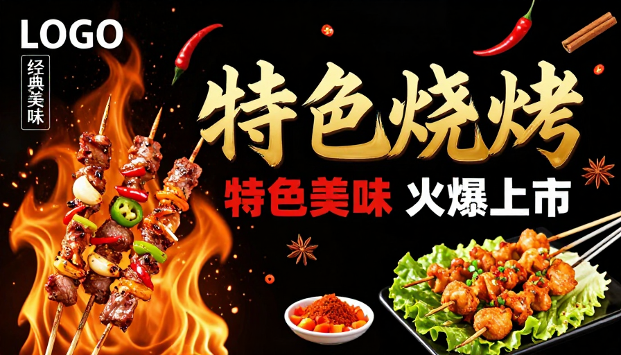 特色烧烤：高燃视觉美食盛宴