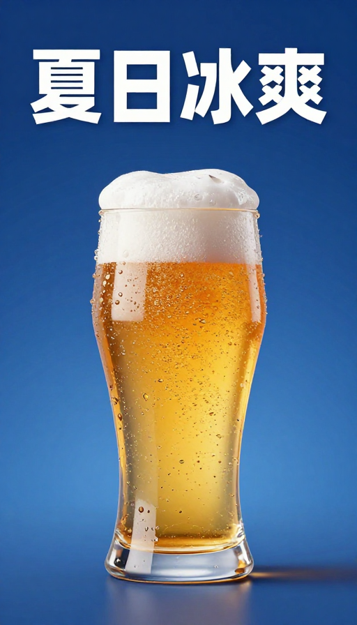 夏日冰爽啤酒高级3D渲染背景图