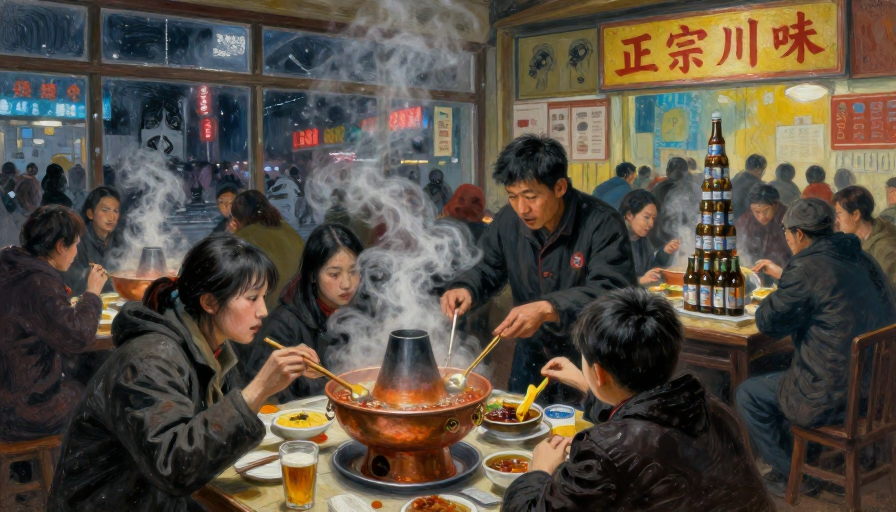 都市草原交融:火锅夜聚温馨画境