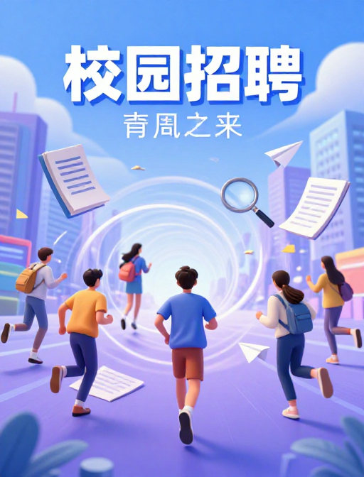 未来梦想启航:青春校园3D视觉漩涡海报