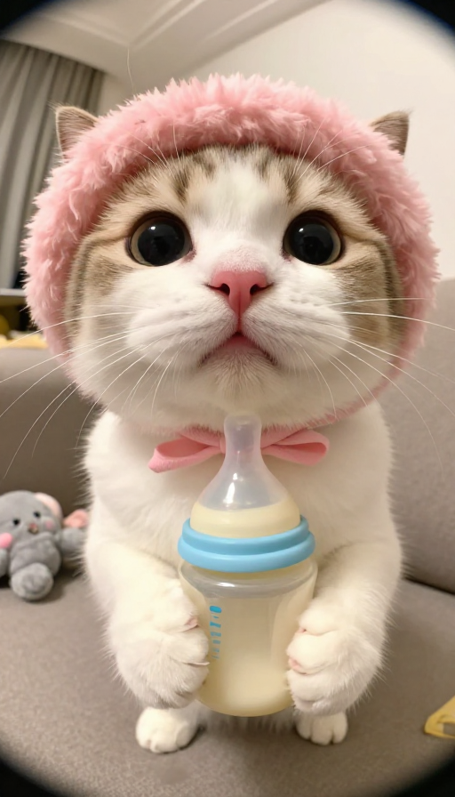 奶嘴喵星人：超写实暖萌小猫特写