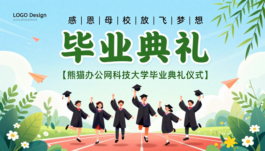 清新活力毕业庆典：青春梦想绽放海报
