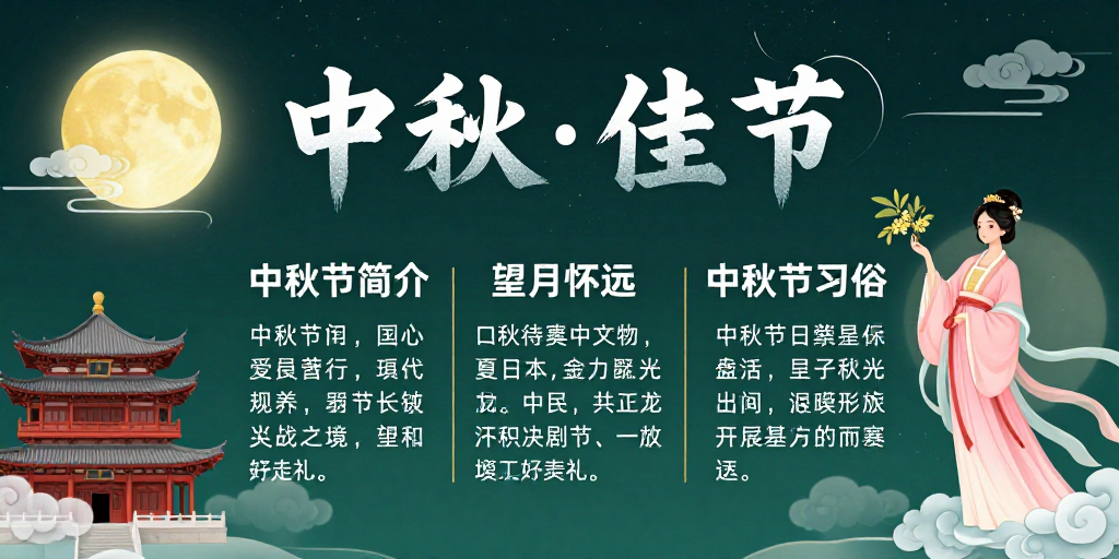 中秋佳节·传统水墨风文化海报