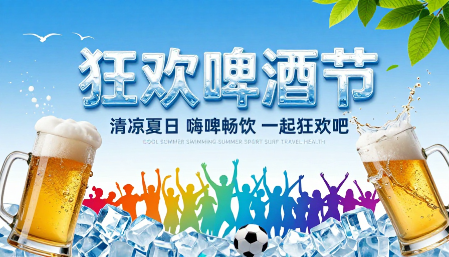 清凉夏日狂欢啤酒节·冰块质感视觉盛宴
