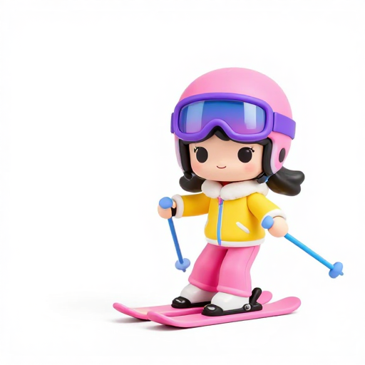 可爱Q版滑雪少女手办形象展示