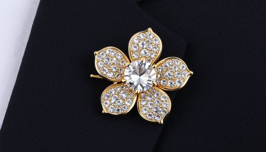 金晶璀璨:奢华花朵胸针摄影