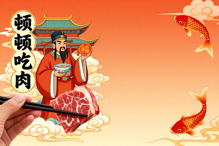传统年味遇上美味：中式插画肉品广告