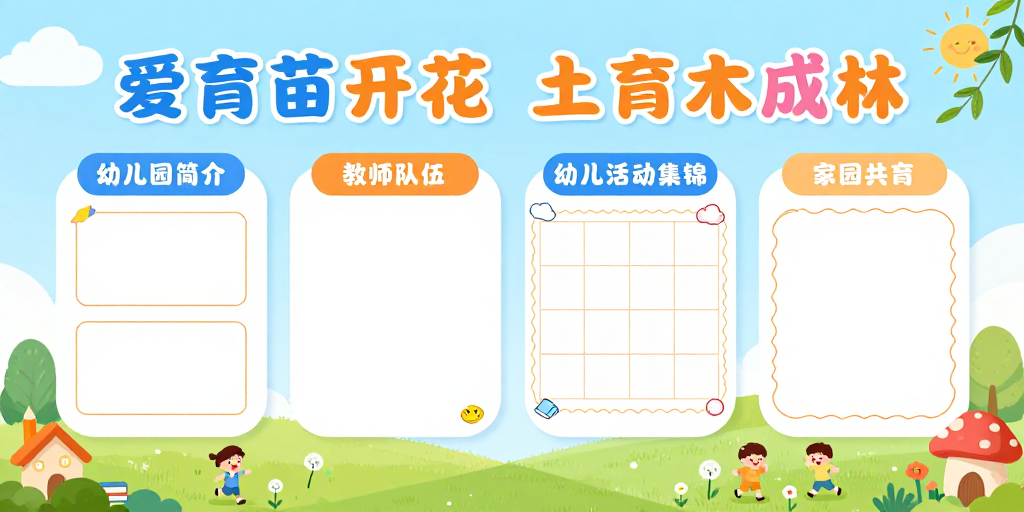 童趣展板：幼儿园成长宣传设计