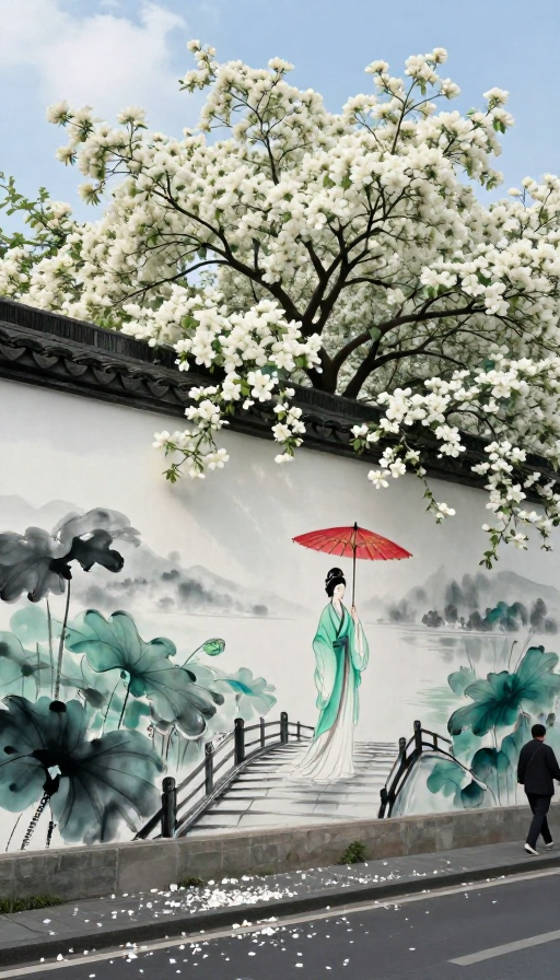 林风眠风·白蛇断桥：街头水墨画卷