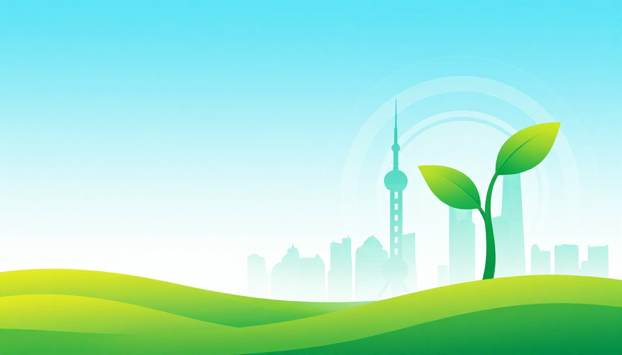 绿色生态都市未来愿景插画背景