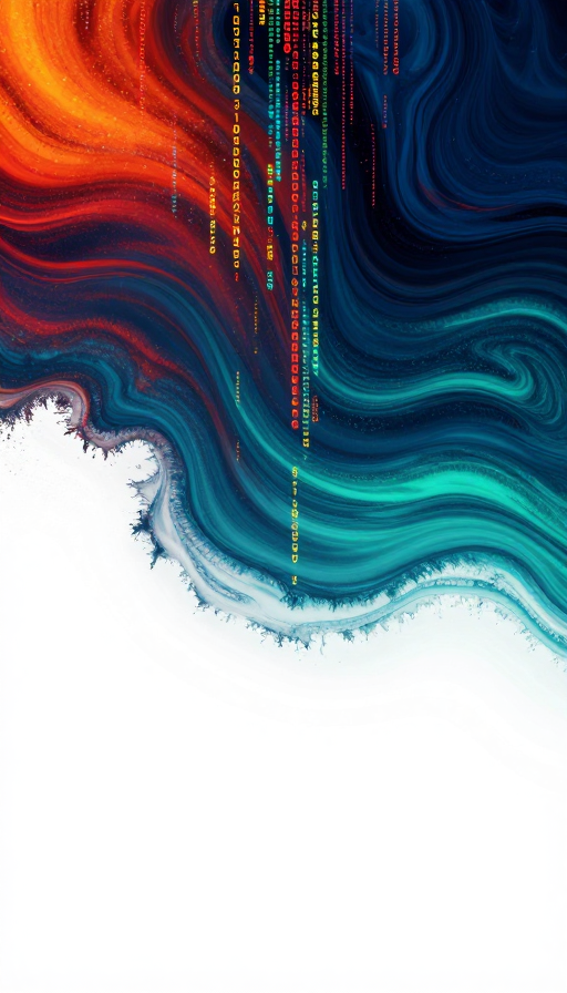 数字流体艺术：科技代码与色彩漩涡的诗意融合