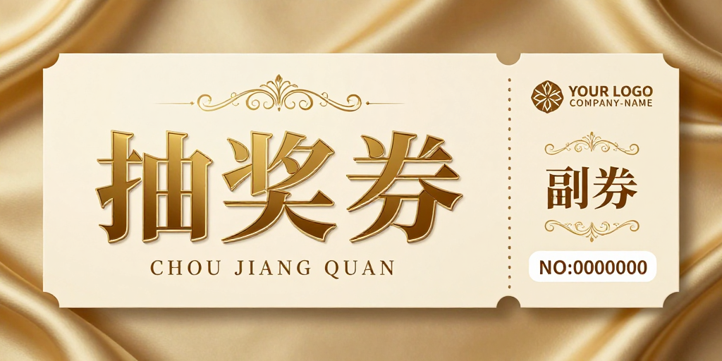 高端奢华抽奖券设计，彰显尊贵仪式感