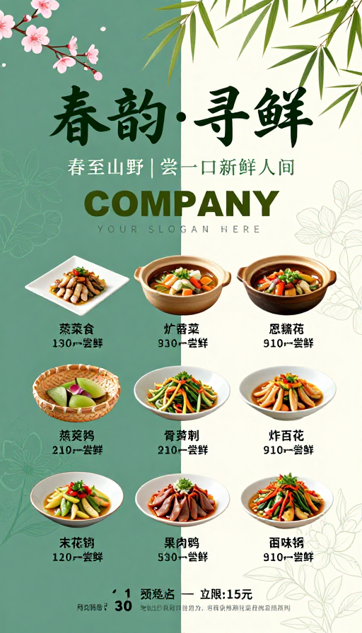 春韵寻鲜:新中式时令美食视觉设计