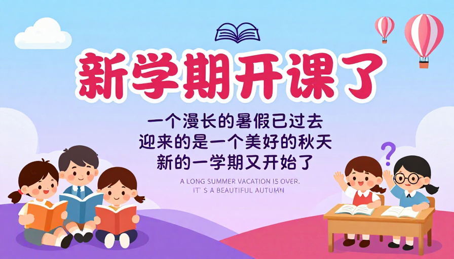 新学期启程：童真与梦想的蓝色天空之旅