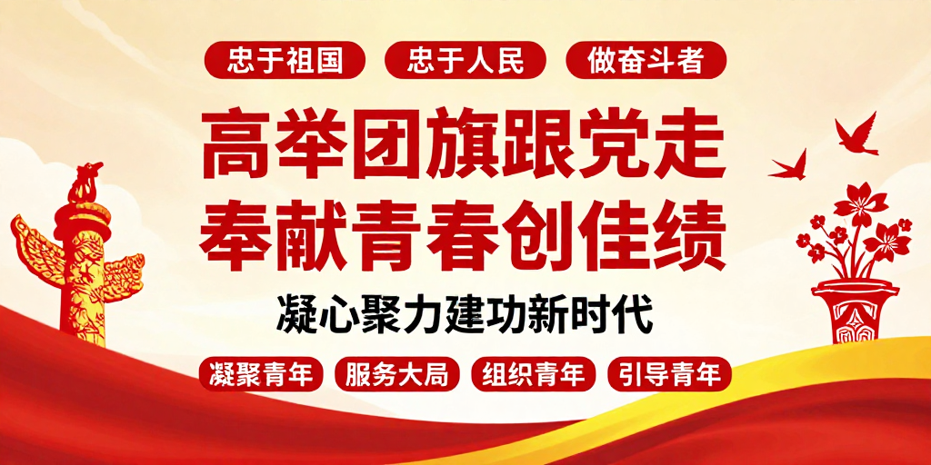 青春向党 共筑中华——共青团主题宣传海报