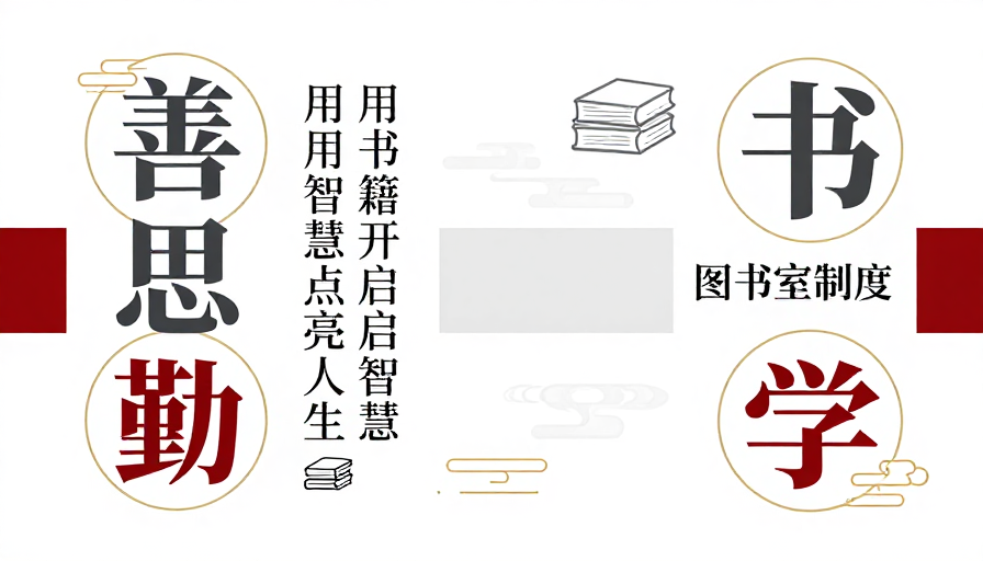 简约中式书法海报：善思勤学点亮智慧人生