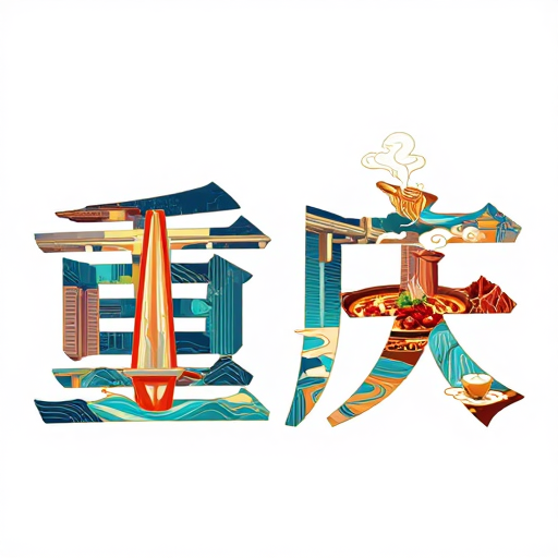 重庆创意字体:建筑美食交融的视觉盛宴