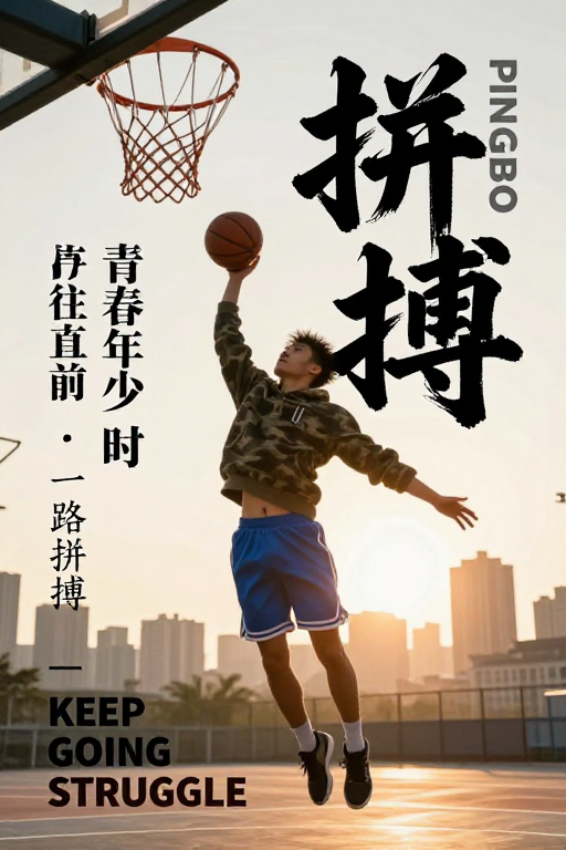 青春热血拼搏瞬间:运动力量与城市光影的交响