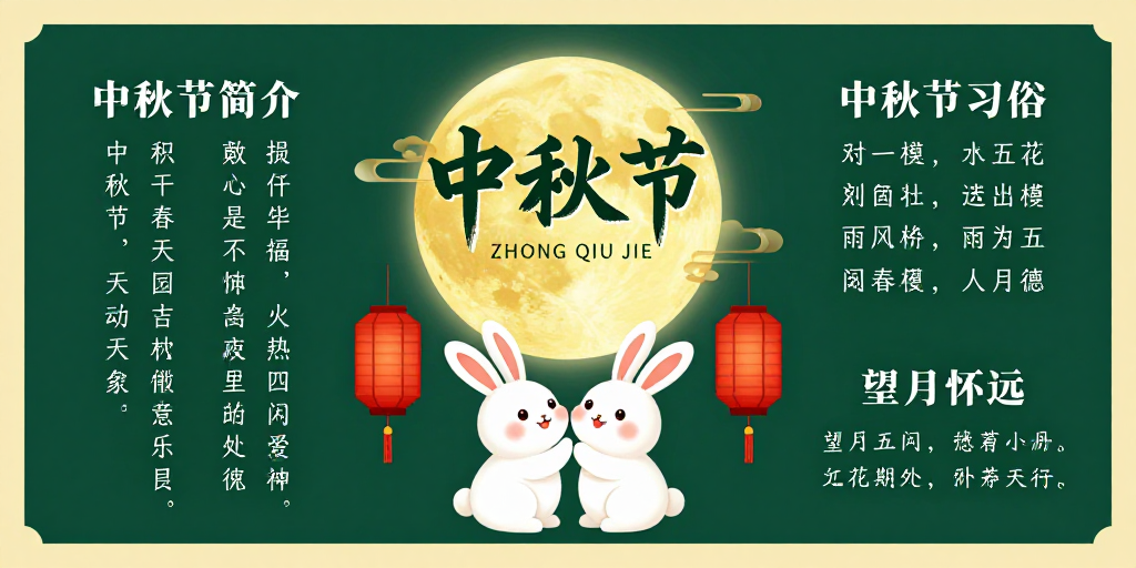 中秋佳节:水墨金辉传统文化海报